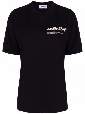 Футболка с логотипом AMBUSH. Цвет: черный