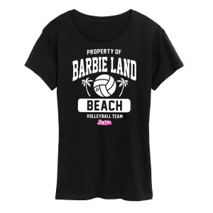 Футболка Juniors' Barbie Movie Property Of Land с изображением команды по пляжному волейболу Barbie, черный Licensed Character