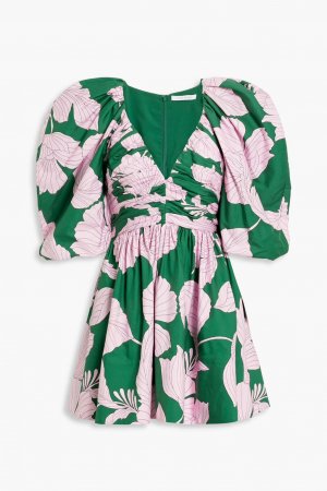 Платье мини из хлопка и шелка с цветочным принтом , розовый Rachel Gilbert