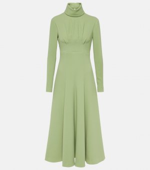 Платье миди из крепа oakley со складками, зеленый Emilia Wickstead