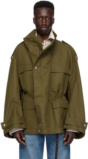 Куртка цвета хаки с карманами и клапанами Hed Mayner