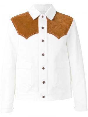 Куртка-рубашка в стиле вестерн Umit Benan. Цвет: белый