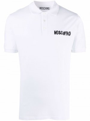 Рубашка поло с логотипом Moschino. Цвет: белый