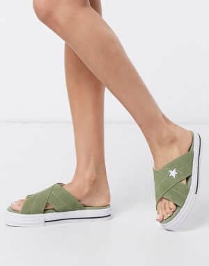 Зеленые сандалии цвета хаки -Зеленый Converse