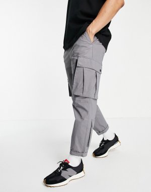 Серые свободные брюки карго в спортивном стиле -Серый Topman