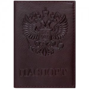 Обложка для паспорта , коричневый BRAUBERG. Цвет: бордовый