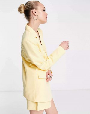 Лимонный костюмный пиджак Vila