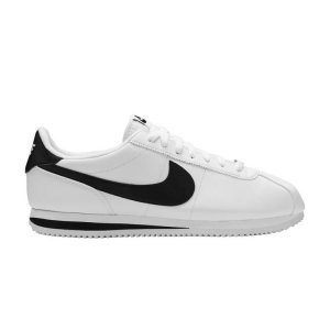 Cortez Basic Leather White Black Мужские кроссовки Черный-Металлик-Серебристый 819719-100 Nike
