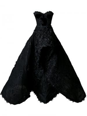 Длинное платье без бретелей Nedret Taciroglu Couture. Цвет: чёрный