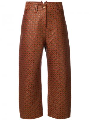 Укороченные брюки с цветочным узором Brag-Wette. Цвет: жёлтый и оранжевый