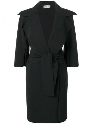 Пальто миди с поясом Le Petite Robe Di Chiara Boni. Цвет: черный