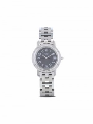 Наручные часы Clipper pre-owned 24 мм 1990-х годов Hermès. Цвет: серый