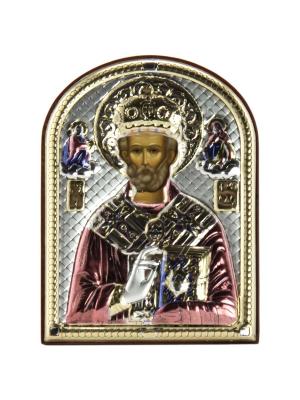 Икона Святой Николай Чудотворец (9.5*13) NAVELL. Цвет: серебристый