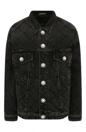 Джинсовая куртка Miu. Цвет: чёрный