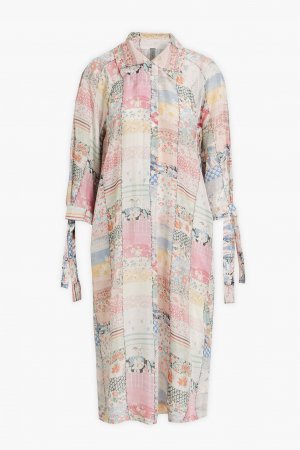 Платье-рубашка из шелкового крепдешина с принтом RAQUEL ALLEGRA, розовый Allegra