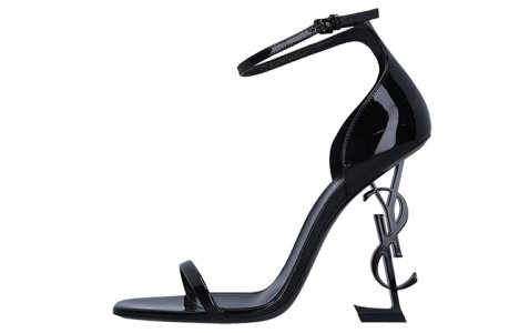 Сандалии Opyum Signature на каблуке с ремешком щиколотке Saint Laurent