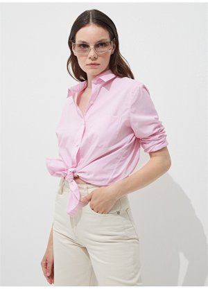 Обычная розовая женская рубашка с классическим воротником Marie Marot