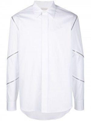 Рубашка с длинными рукавами и молнией Alexander McQueen. Цвет: белый
