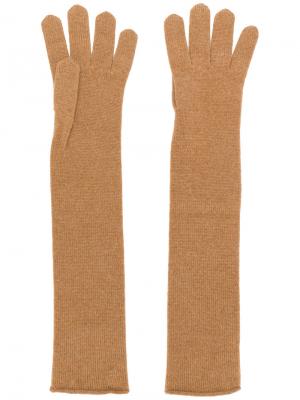 Длинные перчатки Drumohr. Цвет: коричневый