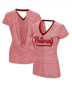 Женская красная футболка Washington Nationals с v-образным вырезом и запахом на спине в перерыве между таймами , красный Touch