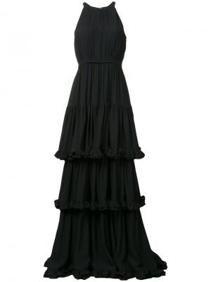 Вечернее платье с рюшами MSGM. Цвет: черный
