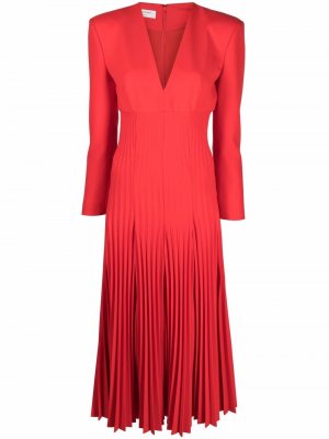 Плиссированное платье с длинными рукавами Philosophy Di Lorenzo Serafini. Цвет: красный