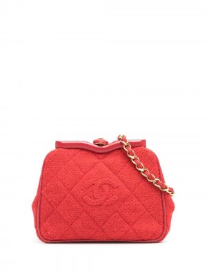 Стеганая поясная сумка 1990-го года с логотипом CC Chanel Pre-Owned. Цвет: красный