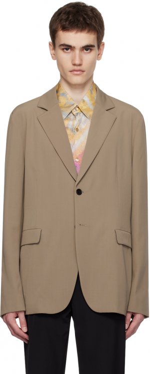Серо-коричневый двубортный пиджак Acne Studios