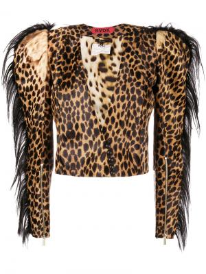 Пиджак с леопардовым принтом Ronald Van Der Kemp. Цвет: коричневый