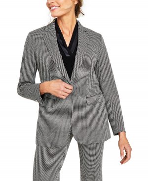 Женская мини-куртка с узором «гусиные лапки» на одной пуговице Anne Klein