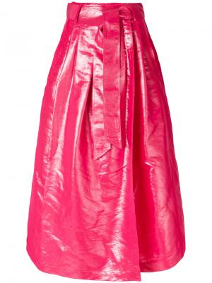 Длинная плиссированная юбка Dusan. Цвет: розовый и фиолетовый