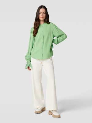 Блузка с вискозным наполнением и вышивкой люверсов, модель «Кларисса» FABIENNE CHAPOT, зеленый Chapot