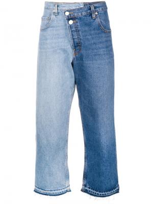 Двухцветные укороченные брюки Monse. Цвет: синий
