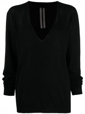 Пуловер Phlegethon с V-образным вырезом Rick Owens. Цвет: черный