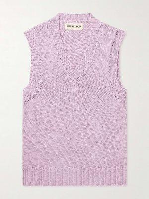Узкий хлопковый свитер-жилет , фиолетовый Miles Leon