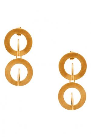 Комбинированные золотистые серьги Joid'art Barcelona. Цвет: золотой