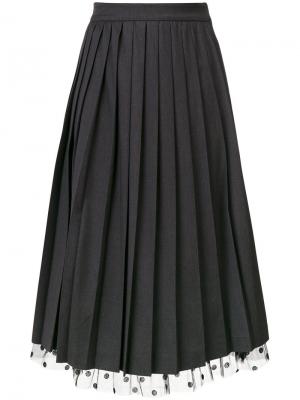 Плиссированная юбка Muveil. Цвет: серый