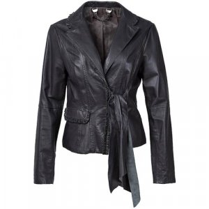 Кожаная куртка , средней длины, размер 44, серый AnnaRita N. Цвет: серый