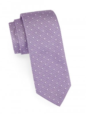 Шелковый галстук в горошек , фиолетовый Isaia