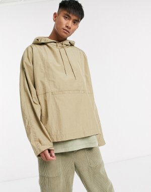 Светло-бежевая oversized-ветровка с капюшоном -Нейтральный ASOS DESIGN