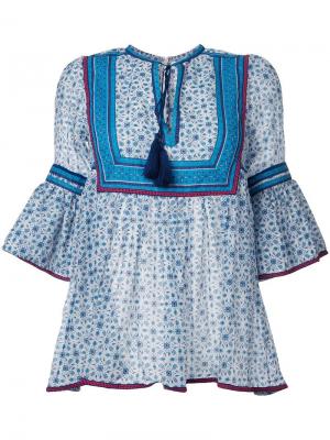 Блузка с рукавами три четверти Talitha. Цвет: синий