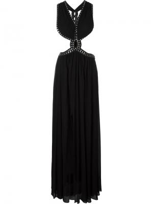 Длинное вечернее платье с заклепками Jay Ahr. Цвет: чёрный