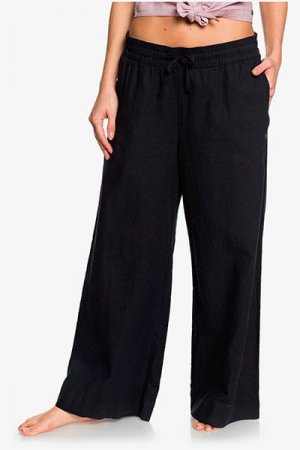 Женские укороченные брюки с широкими штанинами Great Past Roxy. Цвет: черный