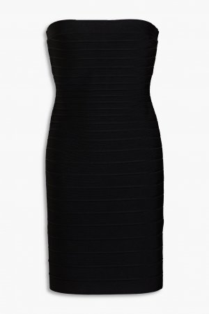 Бандажное мини-платье без бретелек HERVÉ LÉGER, черный Léger