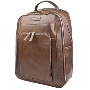 Рюкзак , натуральная кожа, отделение для ноутбука, вмещает А4, внутренний карман, черный Carlo Gattini. Цвет: черный