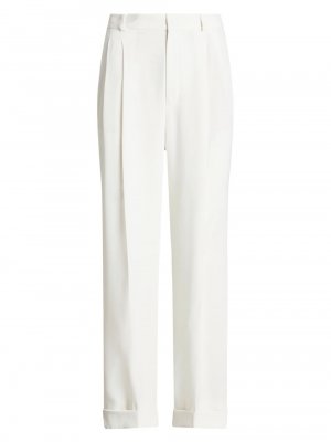 Атласные брюки прямого кроя, кремовый Polo Ralph Lauren