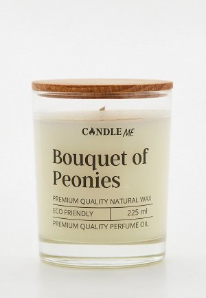 Свеча ароматическая Candle Me Bouquet of Peonies / Букет из Пионов, с хлопковым фитилем. Цвет: белый