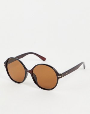 Коричневые круглые солнцезащитные очки -Коричневый цвет Nali