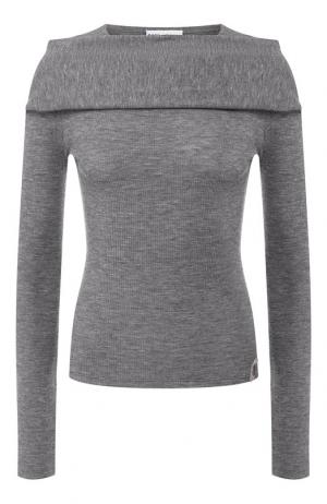 Однотонный пуловер из шерсти Paco Rabanne. Цвет: серый