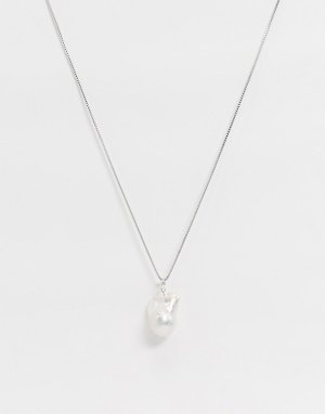 Ожерелье с барочным жемчугом -Кремовый Krystal London